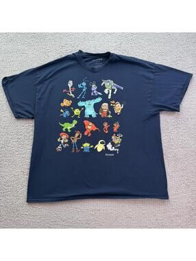 Disney Pixar Characters Graphic T Shirt 2XL Toy Story Monsters Inc Nemo Cartoons